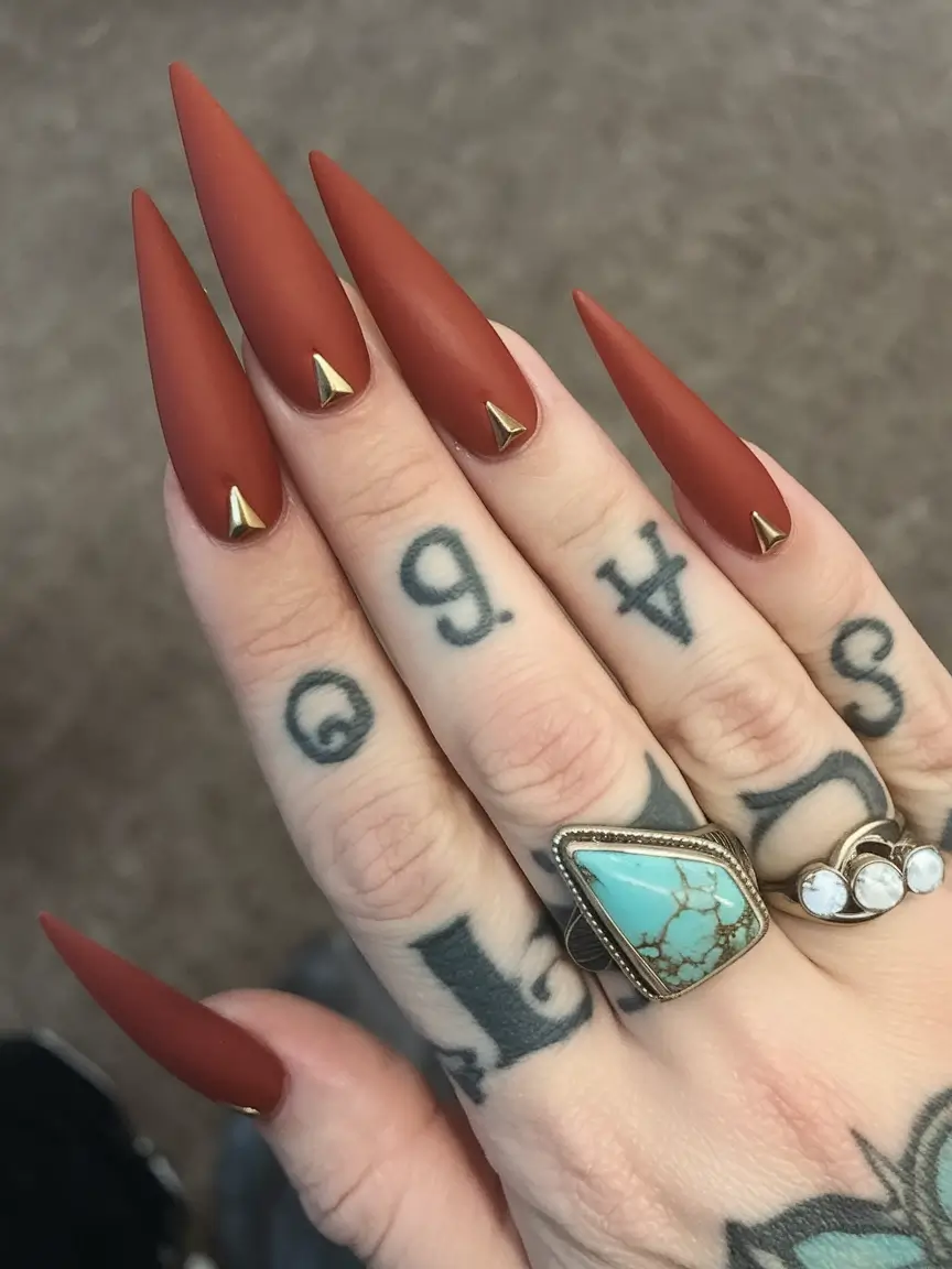 Fall Stiletto Nails 2025: Trendy Designs in Green, Orange, Matte & More