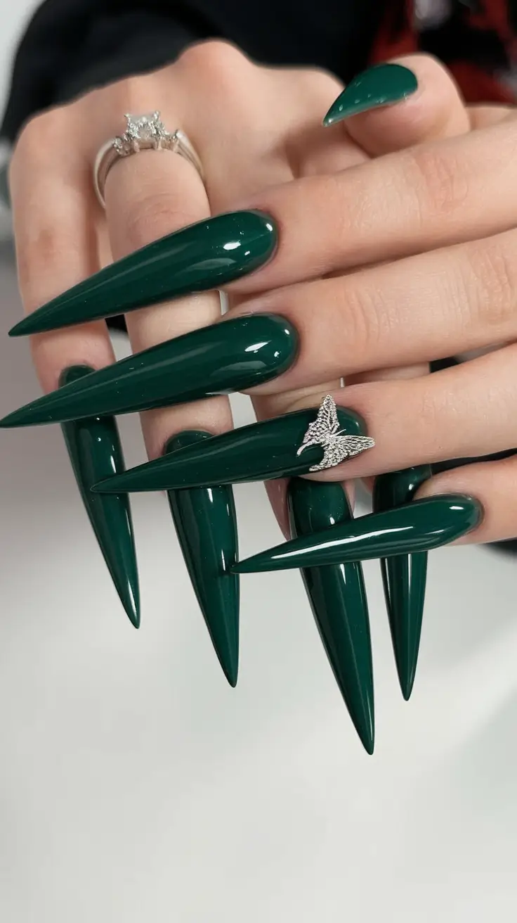 Fall Stiletto Nails 2025: Trendy Designs in Green, Orange, Matte & More