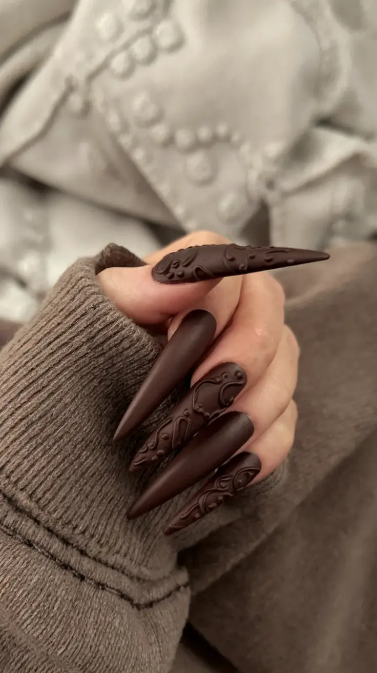Fall Stiletto Nails 2025: Trendy Designs in Green, Orange, Matte & More