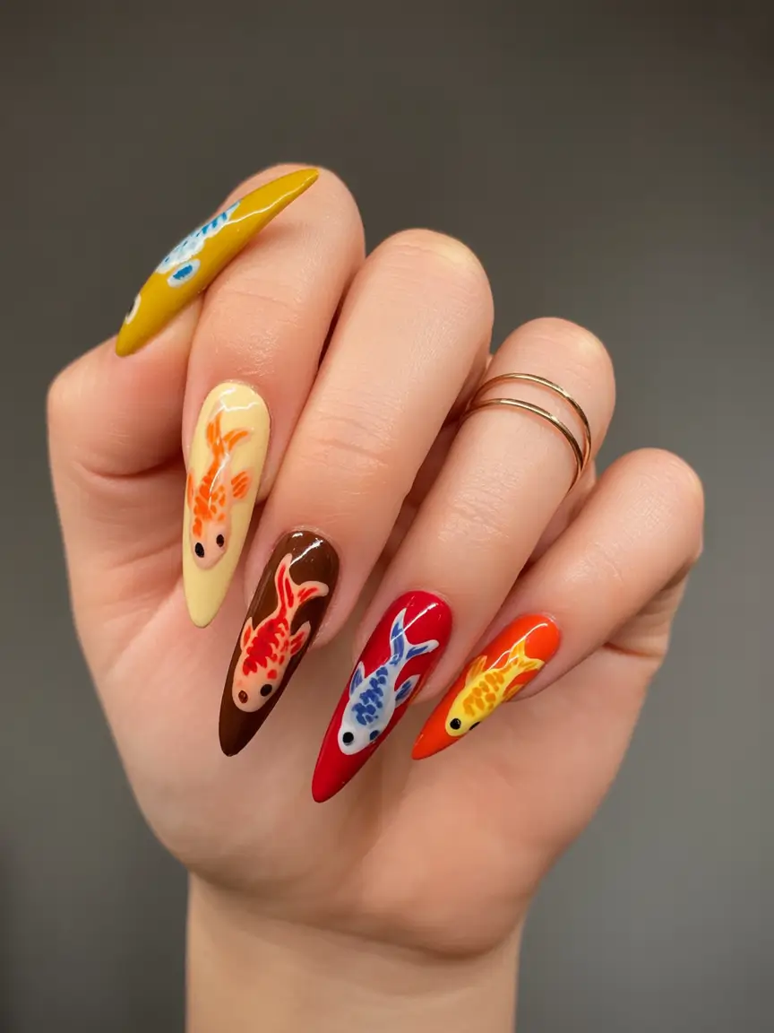 Long Fall Nails Trends 2025 – Acrylic, Almond & Coffin Ideas