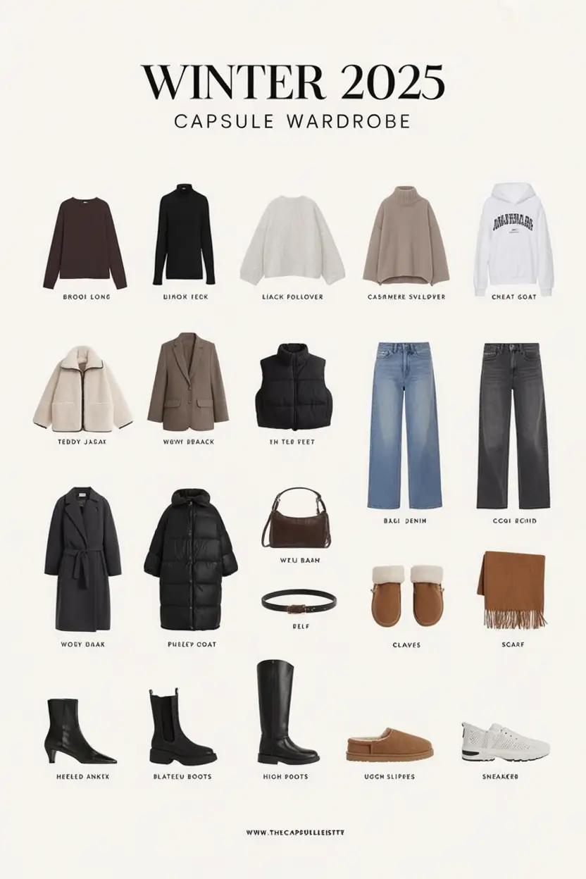 Winter Capsule Wardrobe Ideas 2025 / 2026: Timeless, Effortless & Chic Outfits for Every Occasion