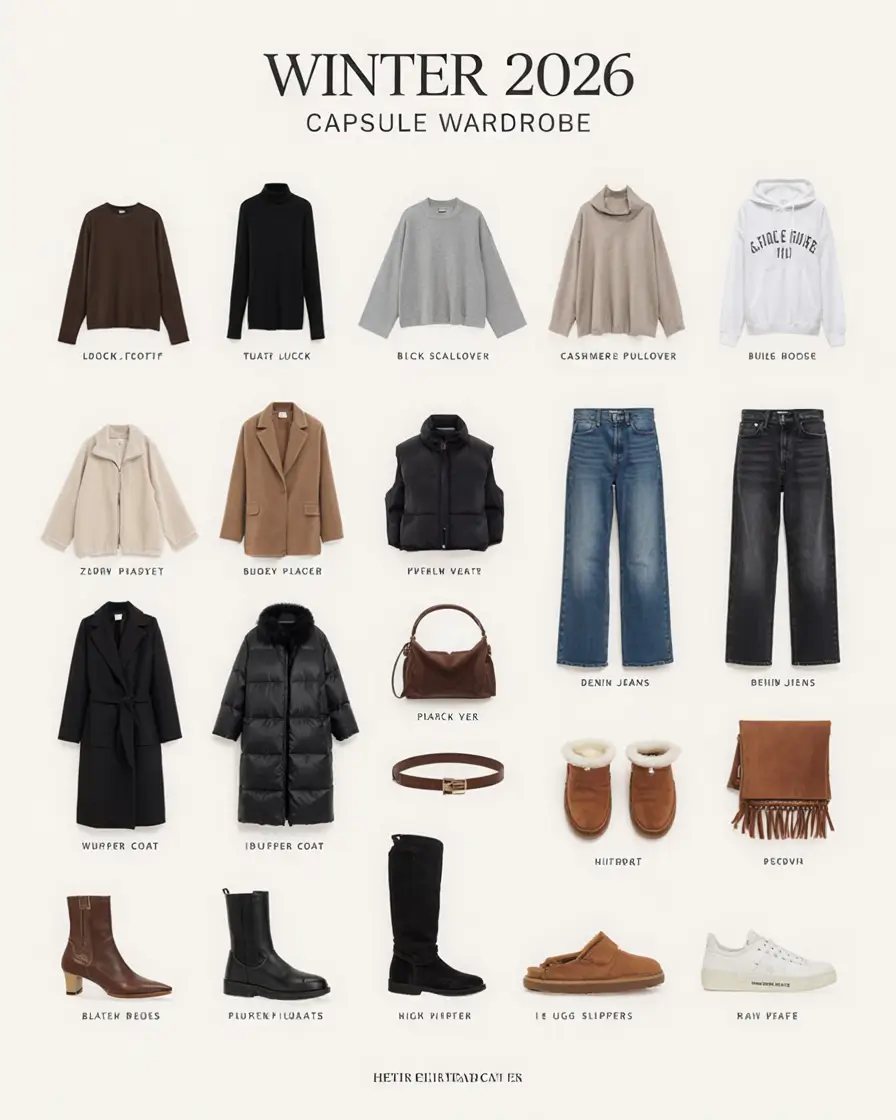 Chic Capsule Wardrobe Outfits 2026 — Minimalist & Seasonal Style Ideas