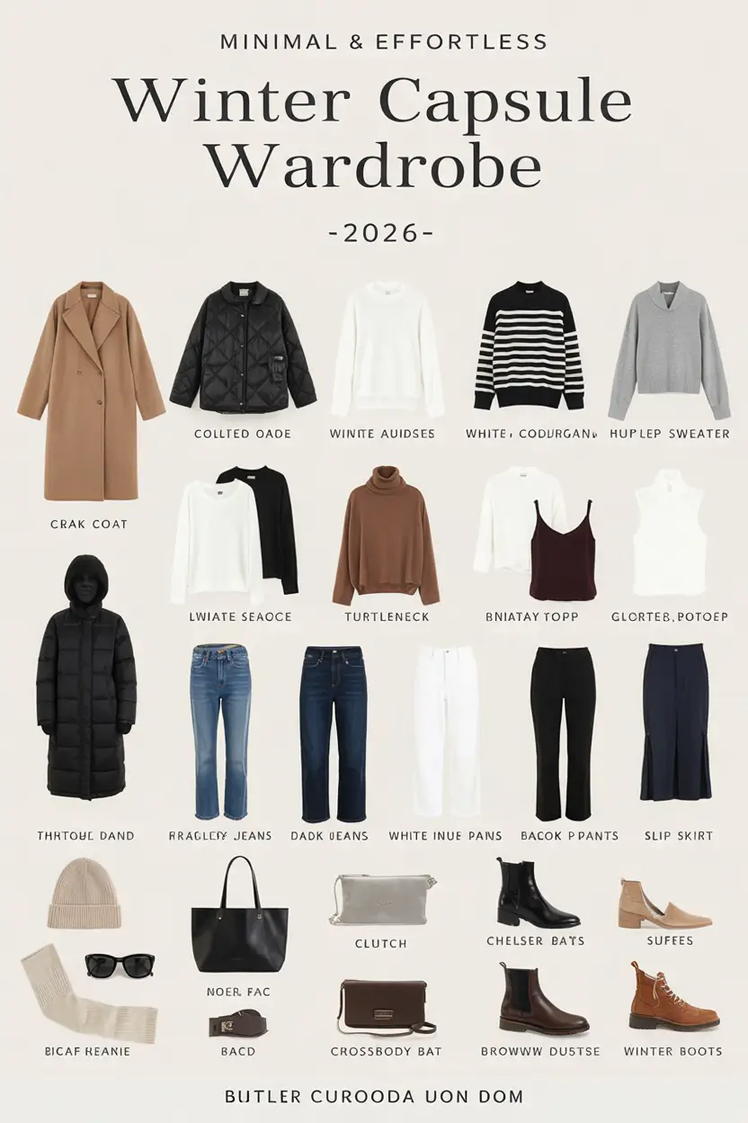 Chic Capsule Wardrobe Outfits 2026 — Minimalist & Seasonal Style Ideas