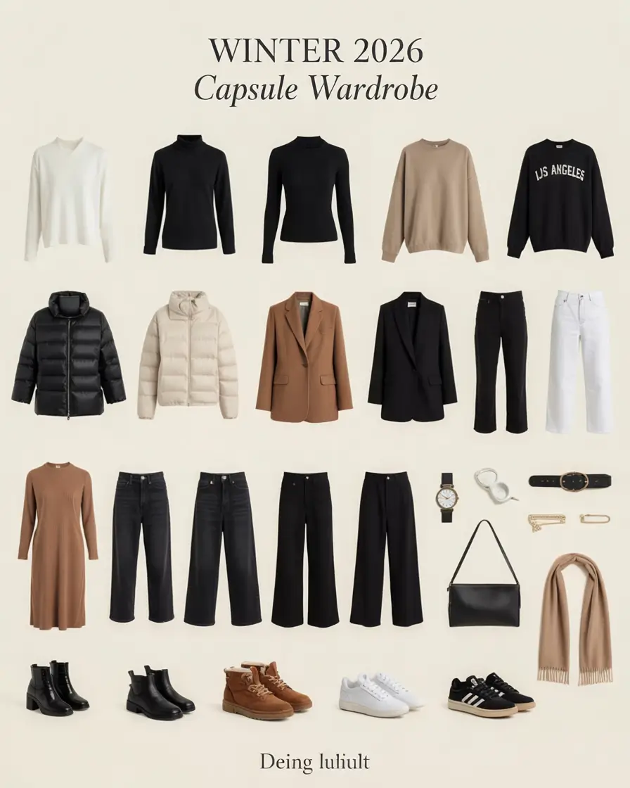 Chic Capsule Wardrobe Outfits 2026 — Minimalist & Seasonal Style Ideas