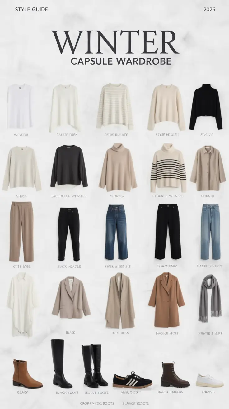 Chic Capsule Wardrobe Outfits 2026 — Minimalist & Seasonal Style Ideas